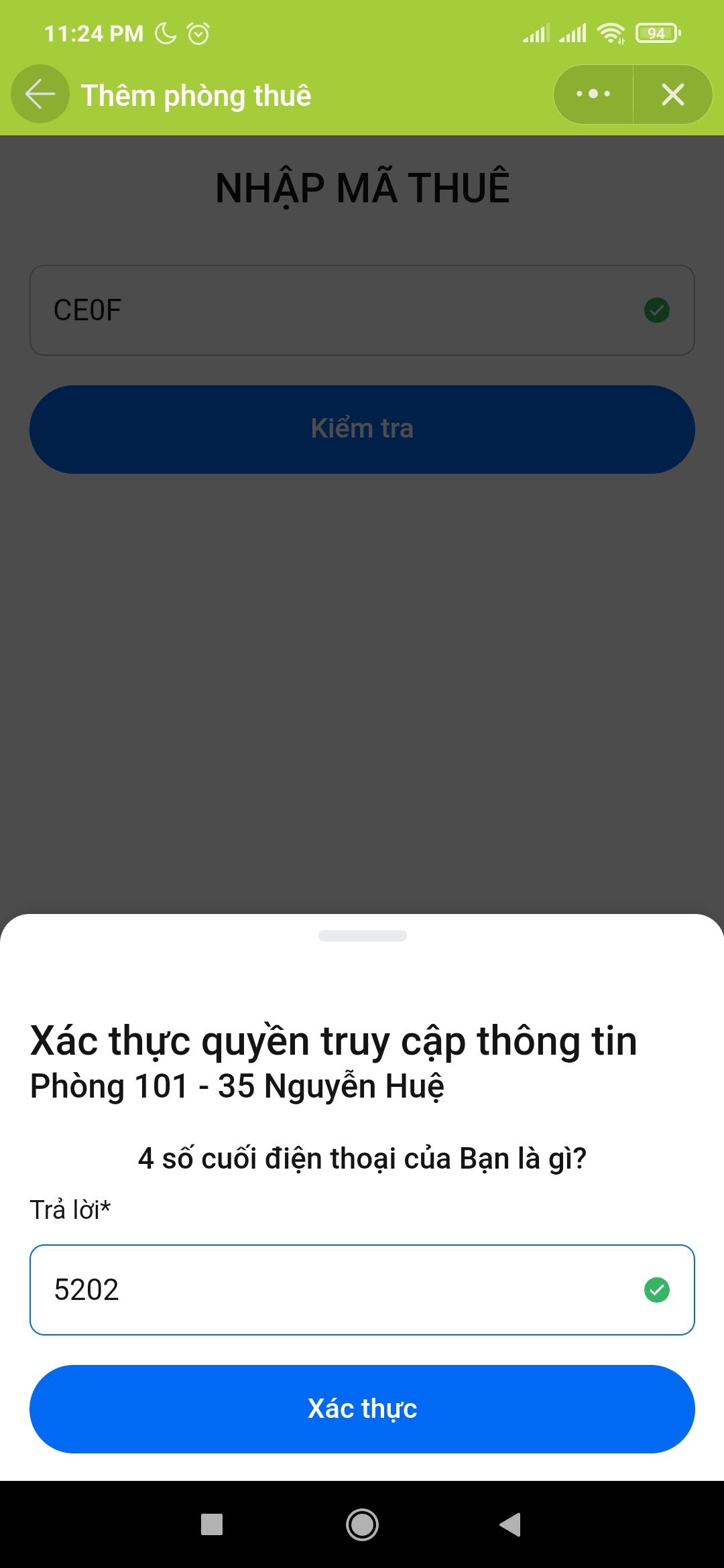 xác thực quyền truy cập